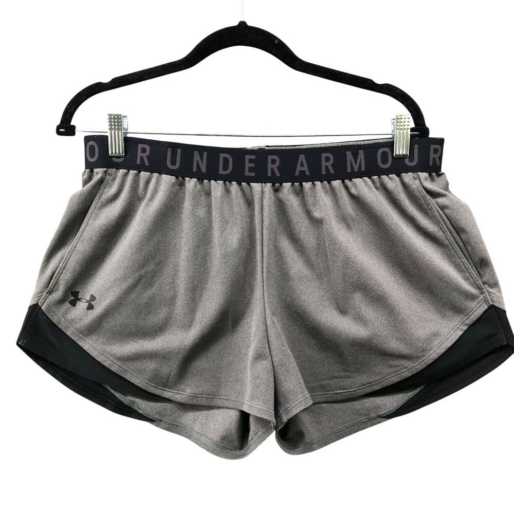 Under Armour Loose Heatgear Shorts Womens L Gray Active Running‎ Gym